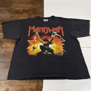 Vintage 90s Manowar Triumph Of Steel Heavy Metal Band T-Shirt Mens Size XL